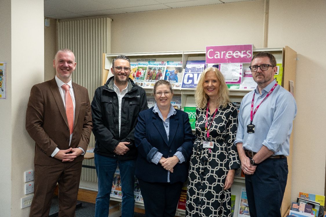 Gary Ritchie, Deputy Principal Curriculum, welcomed Nick Mathison MLA  and Kellie Armstrong MLA, along with Barbara McNeill, Campus Manager and Tommy Martin, Principal & Chief Executive, SERC.
